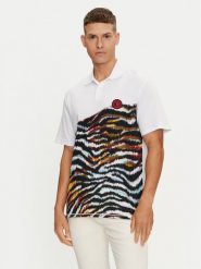 Just Cavalli Polo 76OAG6R1 Biały Regular Fit. Białe koszulki polo Just Cavalli, m, bez wzorów, z bawełny, bez kołnierzyka, bez ramiączek. Za 1,079.00 zł.