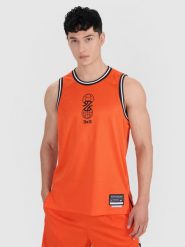 4F Tank top do koszykówki oversize szybkoschnący męski - pomarańczowy S. Brązowe t-shirty 4F, l, w ażurowe wzory, z dzianiny, bez kołnierzyka, bez ramiączek. Za 119.99 zł.