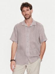 Bugatti Koszula 9253 58901A Beżowy Slim Fit. Brązowe koszule Bugatti, m, bez wzorów, ze lnu, bez kołnierzyka, bez ramiączek. Za 219.99 zł.