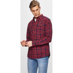 Wrangler - Koszula. Czerwone koszule Wrangler, m, bez wzorów, z bawełny, bez kołnierzyka, bez ramiączek. W wyprzedaży za 109.90 zł.