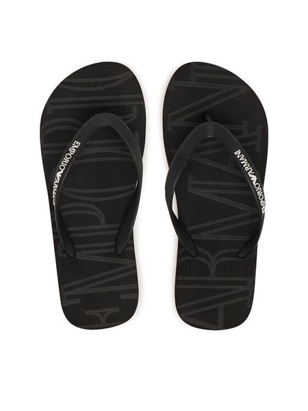 Emporio Armani Japonki EX000041 AF22188 MC001 Czarny. Czarne japonki Emporio Armani, bez wzorów, z syntetyku. Za 185.99 zł.