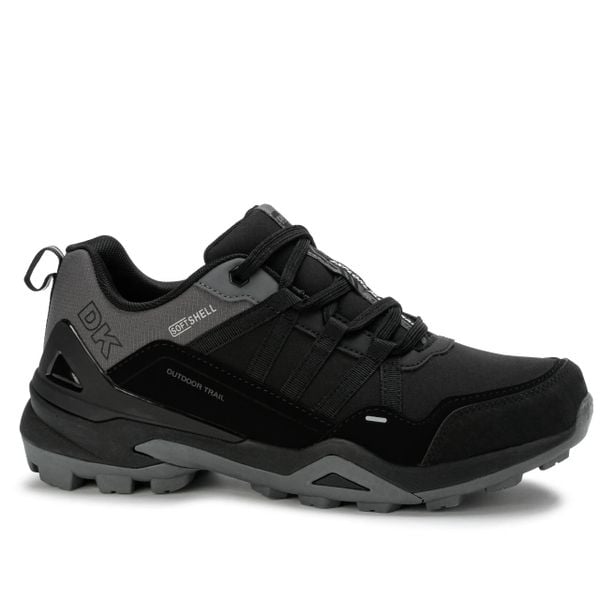 Buty męskie sportowe trekkingowe turystyczne DK VENOM SOFTSHELL. Czarne buty turystyczne DK, na jesień, bez wzorów, z materiału, bez zapięcia, trekkingowe. Za 199.00 zł.