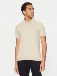 Selected Homme Polo 16092437 Beżowy Regular Fit. Brązowe koszulki polo Selected Homme, l, bez wzorów, z bawełny, bez kołnierzyka, bez ramiączek. Za 129.99 zł.
