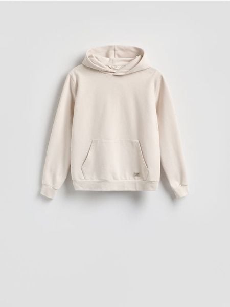 Bluza z kapturem - beżowy. Brązowe bluzy z kapturem Reserved, l, bez wzorów, z bawełny, z kapturem. Za 119.99 zł.