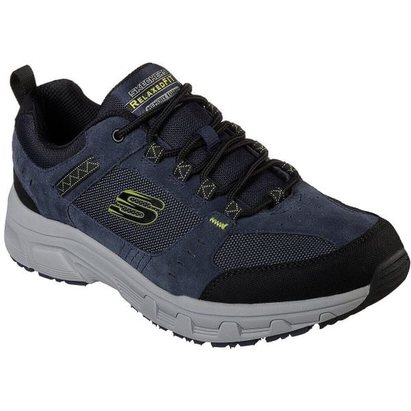 Buty sportowe męskie Skechers Oak Canyon. Niebieskie buty trekkingowe Skechers, bez wzorów, bez zapięcia. Za 590.00 zł.