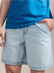Szorty jeansowe - niebieski. Niebieskie krótkie spodenki sportowe Sinsay, l, bez wzorów, z jeansu. W wyprzedaży za 22.99 zł.