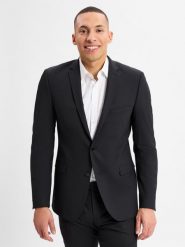 Finshley & Harding kurtka modułowa - Steven Mężczyźni Modern Fit Sztuczne włókno czarny, 28. Czarne kurtki Finshley & Harding, m, bez wzorów, z wełny, bez kaptura. Za 899.95 zł.