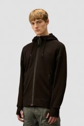 C.P. COMPANY Czarna męska bluza Hooded Open. Czarne bluzy C.P. Company, m, bez wzorów, bez kaptura. W wyprzedaży za 889.99 zł.