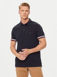 Tommy Hilfiger Polo Monotype Flag MW0MW33585 Granatowy Slim Fit. Niebieskie koszulki polo Tommy Hilfiger, m, bez wzorów, z bawełny, bez kołnierzyka, bez ramiączek. Za 269.99 zł.