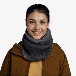 Komin na szyję - Bandana BUFF Knitted & Fleece Neckwarmer Marin. Szare szaliki Buff, bez wzorów. Za 197.00 zł.