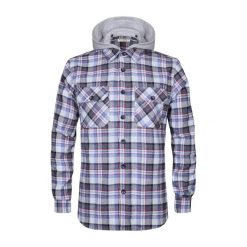 Koszula męska LUMBERJACK FUN TARTAN HOODIE SHIRT. Koszule Lumberjack, m, bez wzorów, bez kołnierzyka, bez ramiączek. Za 249.99 zł.