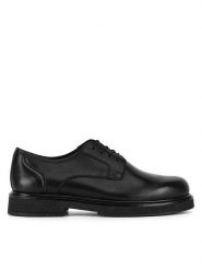 Badura Półbuty CALEB-01 MI08 Czarny. Czarne eleganckie półbuty Badura, bez wzorów, ze skóry, bez obcasa, bez zapięcia. Za 299.99 zł.