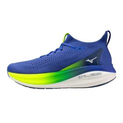 Buty do biegania męskie Mizuno Neo Vista 2 dazzling blue/white/lightning yellow. Niebieskie buty do biegania Mizuno, bez wzorów, bez zapięcia, do biegania. Za 549.99 zł.