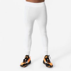 Legginsy koszykarskie 3/4 NBA męskie Tight 500. Białe legginsy długie sportowe TARMAK, m, bez wzorów, z elastanu, do koszykówki. Za 109.99 zł.