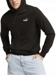 Bluza na co dzień Męska Puma Z Kapturem Kangurka Sportowa. Czarne bluzy z kapturem Puma, m, bez wzorów, z bawełny, z kapturem. Za 229.00 zł.