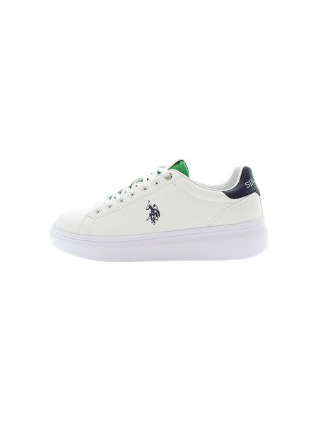 U.S. Polo Assn. Sneakersy w kolorze biało-zielonym rozmiar: 40. Białe buty sportowe casual U.S. Polo Assn., bez wzorów, z okrągłym noskiem, bez zapięcia. Za 158.10 zł.