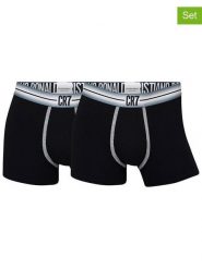 CR7 Bokserki (2 pary) w kolorze czarnym rozmiar: XL. Czarne bokserki CR7, xl, bez wzorów, z bawełny. Za 52.42 zł.