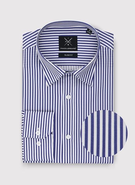 PAKO LORENTE – Koszula męska w paski. Koszule Pako Lorente, m, bez wzorów, z bawełny, bez kołnierzyka, bez ramiączek. Za 149.99 zł.