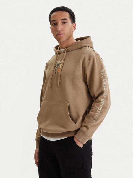 RVCA Bluza Deep Think EVYSF00138 Beżowy Boxy Fit. Brązowe bluzy RVCA, m, bez wzorów, z bawełny, bez kaptura. Za 176.99 zł.
