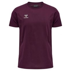 Bawełniana koszulka Hummel Move Grid. Fioletowe t-shirty sportowe Hummel, bez wzorów, z bawełny, bez ramiączek, do piłki nożnej. Za 139.00 zł.