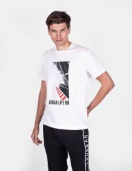 Les Hommes T-shirt "Urban Life LHU" | URG800P UG816 | Urban Life LHU | Mężczyzna | Biały. Białe t-shirty Les Hommes, m, bez wzorów, z bawełny, bez kołnierzyka, bez ramiączek. W wyprzedaży za 249.00 zł.
