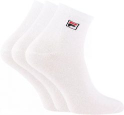 Skarpetki sportowe Fila 3-pak. Białe skarpetki sportowe Fila, bez wzorów, z bawełny. Za 28.99 zł.