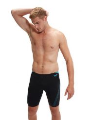 Speedo Kąpielówki "Eco+ H-Boom" w kolorze czarno-błękitnym rozmiar: 8. Czarne kąpielówki Speedo, bez wzorów, z materiału. Za 122.45 zł.
