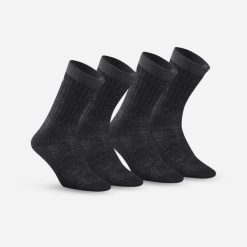 Skarpety turystyczne Quechua SH900 Mid. Czarne skarpety QUECHUA, bez wzorów, z elastanu. Za 119.99 zł.