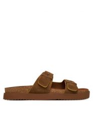 Tommy Hilfiger Klapki Cork Adjustable Suede Sandal FM0FM05869 Brązowy. Brązowe klapki Tommy Hilfiger, ze skóry. Za 409.99 zł.