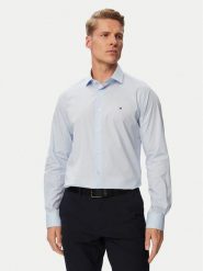 Tommy Hilfiger Koszula MW0MW43749 Niebieski Slim Fit. Niebieskie koszule Tommy Hilfiger, m, bez wzorów, z bawełny, bez kołnierzyka, bez ramiączek. Za 266.99 zł.