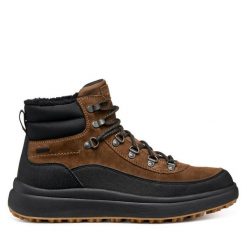 Trekkingi Geox. Brązowe trekkingi Geox, bez wzorów, bez zapięcia. Za 509.99 zł.