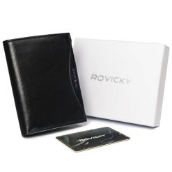 Portfel męski czarny Rovicky 1541-03-BOR-1294 BLA. Czarne portfele ROVICKY, bez wzorów, ze skóry. Za 71.99 zł.