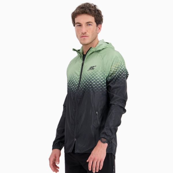 Kurtka wiatroszczelna męska do biegania i na szlak PERFORMANCE WINDBREAKER. Zielone kurtki BODYCROSS, na zimę, m, bez wzorów, z materiału, bez kaptura, do biegania. Za 739.99 zł.