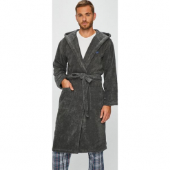Emporio Armani - Szlafrok. Szare szlafroki Emporio Armani, m, bez wzorów, z bawełny, bez ramiączek, bez kaptura. W wyprzedaży za 579.90 zł.
