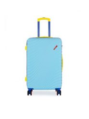 Semi Line Walizka średnia T5938-2 Niebieski. Niebieskie walizki Semi-line, bez wzorów, z tworzywa sztucznego, średnie. Za 259.99 zł.
