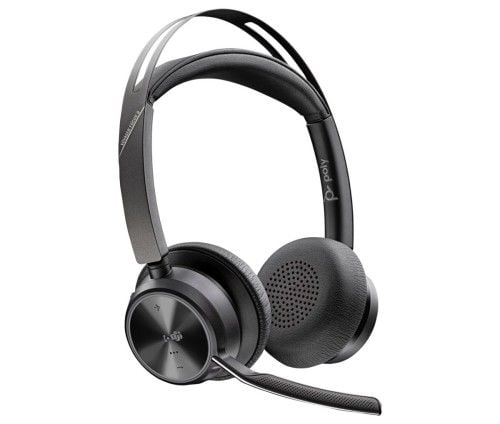POLY Zestaw słuchawkowy Voyager Focus 2 z certyfikatem Microsoft Teams USB-C-C + przejściówka USB-C/A + podstawka ładująca. Słuchawki bezprzewodowe Poly. Za 764.99 zł.