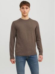 Jack&Jones Sweter Albert 12236792 Brązowy Regular Fit. Brązowe swetry rozpinane Jack&Jones, m, bez wzorów, z bawełny, bez kołnierzyka, bez ramiączek. Za 59.99 zł.