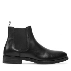 Sztyblety Jack&Jones. Czarne botki sznurowane Jack&Jones, bez wzorów, bez obcasa, bez zapięcia. Za 519.99 zł.