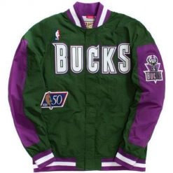 Kurtka Milwaukee Bucks nba authentic 1996/97. Fioletowe kurtki Mitchell & Ness, bez wzorów, bez kaptura. Za 597.00 zł.