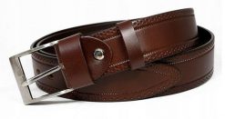 Pasek męski Rovicky brązowy PRS-07-BGE BROWN. Brązowe paski ROVICKY, z aplikacjami, klasyczne. Za 50.00 zł.