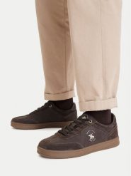 Beverly Hills Polo Club Sneakersy CEO-ALESS MP40 Brązowy ciemny. Brązowe buty sportowe casual Beverly Hills Polo Club, bez wzorów, ze skóry, bez zapięcia. Za 229.99 zł.