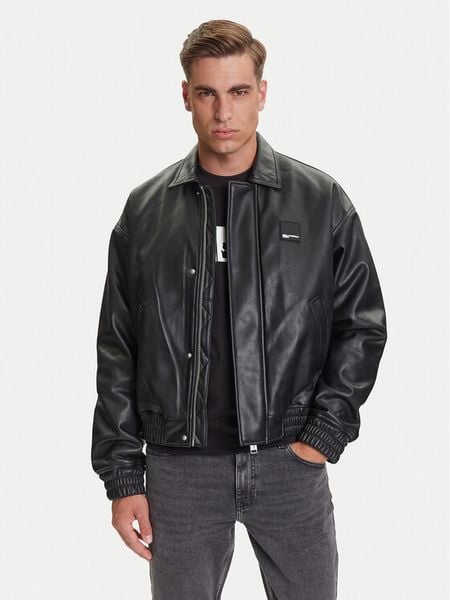 Karl Lagerfeld Jeans Kurtka z imitacji skóry A3M15035 Czarny Regular Fit. Czarne kurtki Karl Lagerfeld Jeans, m, bez wzorów, z jeansu, bez kaptura. Za 969.00 zł.