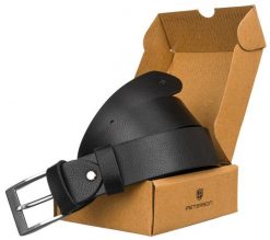 Pasek męski Peterson czarny PU 35 mm PTN 042268-105-PUR BLACK. Czarne paski Peterson, bez wzorów, ze skóry ekologicznej. Za 30.00 zł.