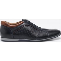 Domeno - Półbuty. Niebieskie eleganckie półbuty Domeno, bez wzorów, z materiału, z okrągłym noskiem, bez obcasa, bez zapięcia. W wyprzedaży za 139.90 zł.