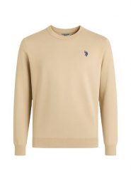 U.S. Polo Assn. Sweter w kolorze beżowym rozmiar: L. Brązowe swetry nierozpinane U.S. Polo Assn., l, bez wzorów, z bawełny, bez kołnierzyka, bez ramiączek. Za 138.45 zł.