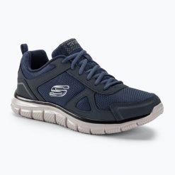 Buty męskie SKECHERS Track Scrolic. Niebieskie buty treningowe Skechers, bez wzorów. Za 219.99 zł.