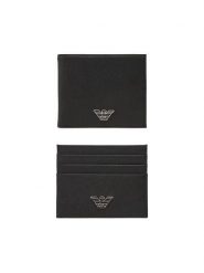 Emporio Armani Zestaw portfel i etui na karty Y4R237 Y138E Czarny. Czarne portfele Emporio Armani, bez wzorów, ze skóry. Za 729.99 zł.