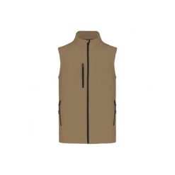 Kurtka bez rękawów Kariban Softshell. Brązowe kurtki KARIBAN, m, bez wzorów, z elastanu, bez kaptura. Za 193.50 zł.