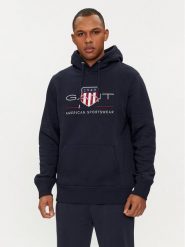 Gant Bluza Archive Shield 2047082 Granatowy Regular Fit. Niebieskie bluzy GANT, m, bez wzorów, z bawełny, bez kaptura. Za 369.99 zł.