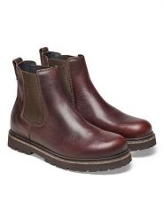 Birkenstock Skórzane sztyblety "Highwood" w kolorze brązowym rozmiar: 44. Brązowe sztyblety Birkenstock, bez wzorów, bez obcasa, bez zapięcia. Za 657.33 zł.